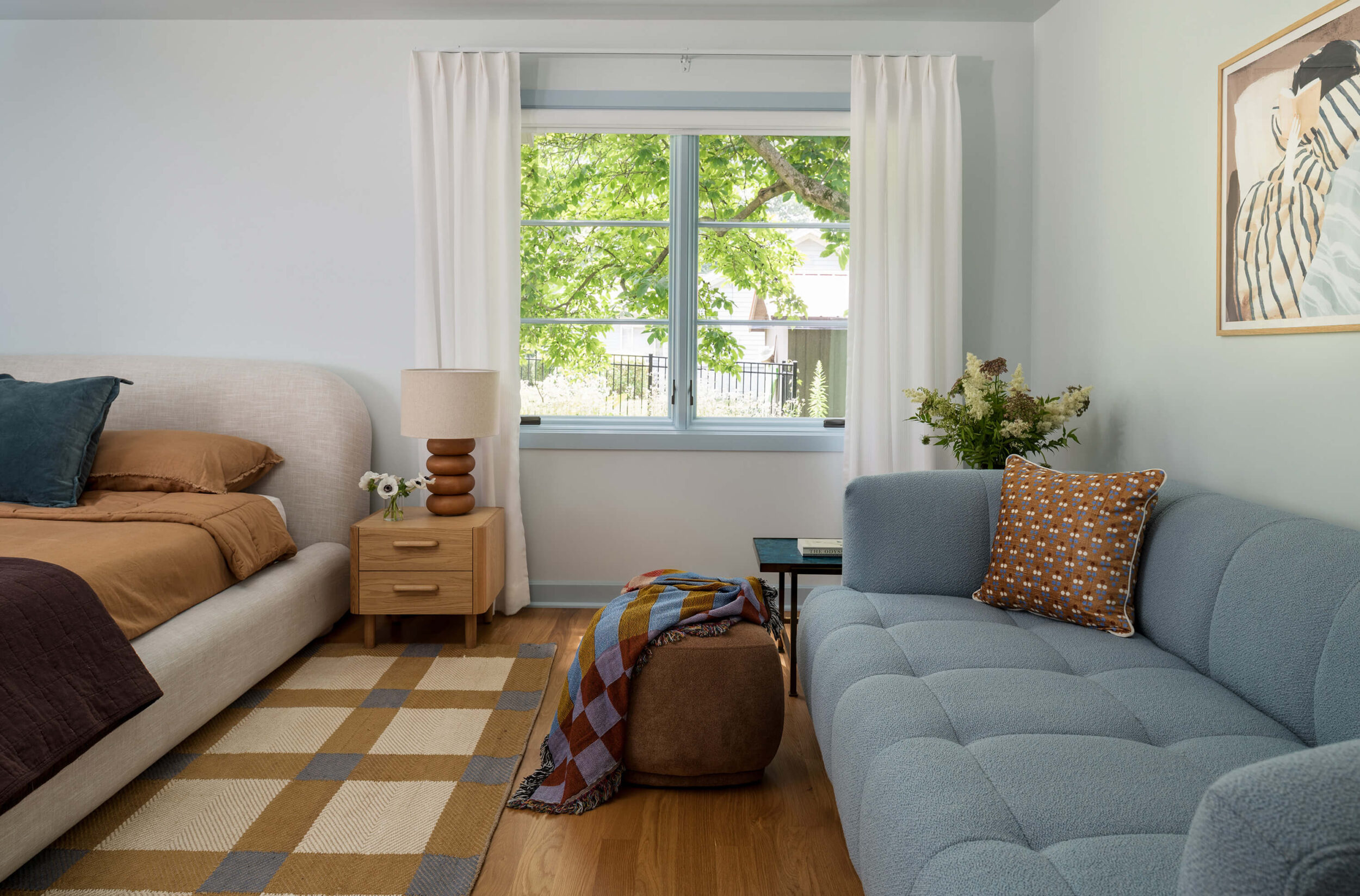custom designed blue bedroom