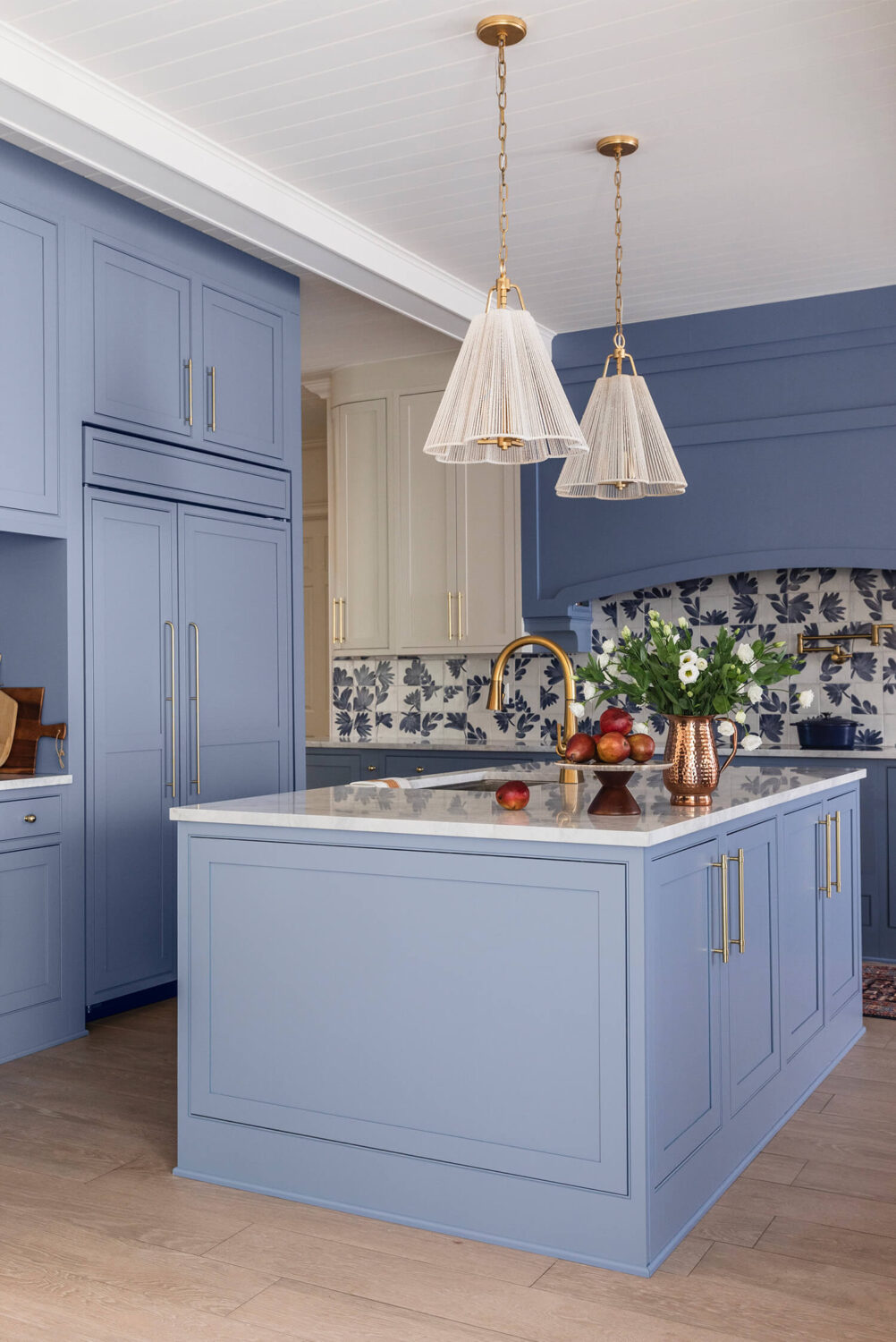 High end blue kitchen design Jacksonville